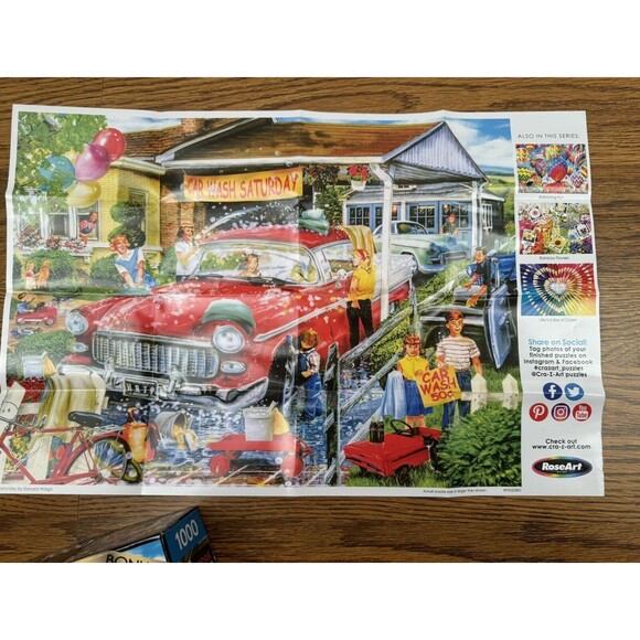 1000 Piece Kodak Premium Jigsaw Puzzle-Car Wash-Colorful-Bonus Poster - Picture 7 of 9